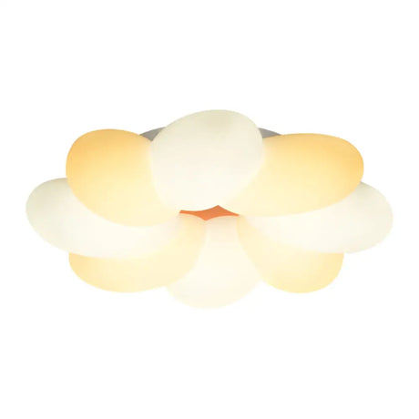 Kids Flower Flush Mount Lighting - 1 Light Plastic Ceiling Fixture For Girls Bedroom Yellow / 18’