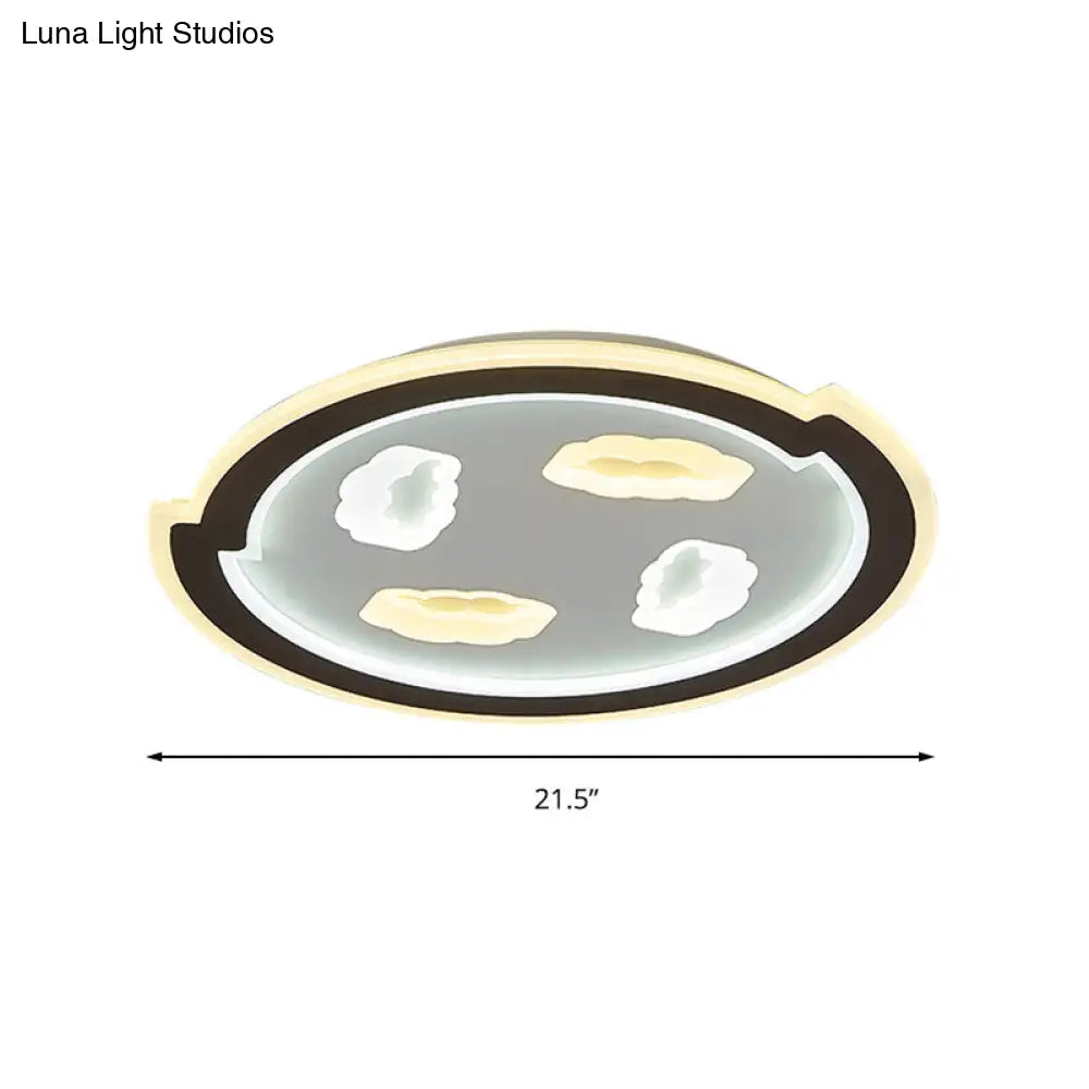 Kids Led Black Ceiling Light With Cloud Design For Baby Room And Hallway