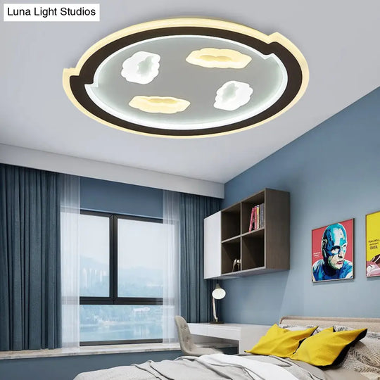 Kids Led Black Ceiling Light With Cloud Design For Baby Room And Hallway