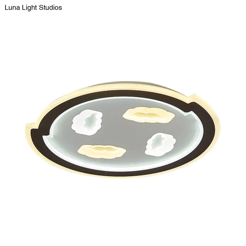 Kids’ Led Black Ceiling Light With Cloud Design For Baby Room And Hallway