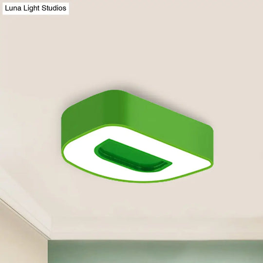 Kids Led Candy Colored Ceiling Light For Kindergarten: Brighten Up The Classroom Green / 18 White