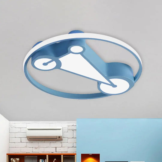 Kids’ Led Ceiling Lamp In Acrylic Geometry Design - White/Pink/Blue Blue