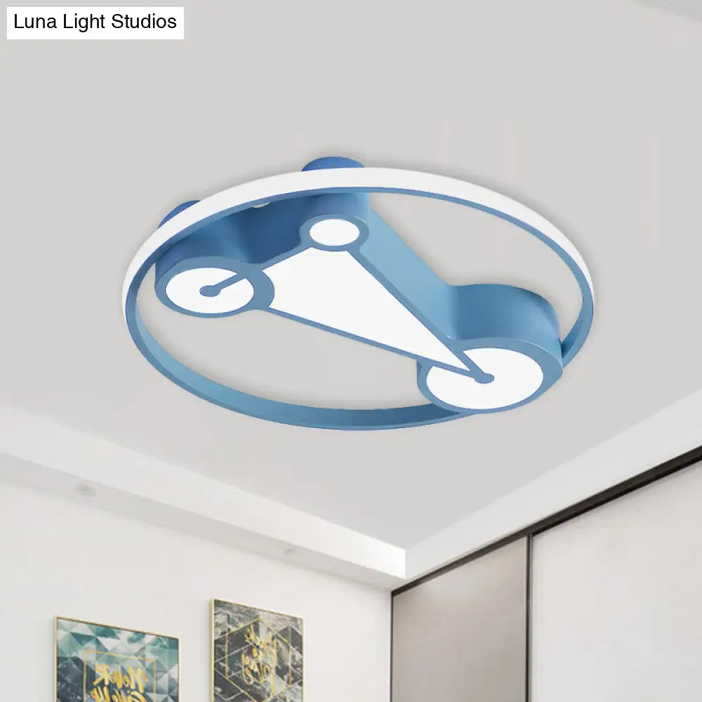 Kids’ Led Ceiling Lamp In Acrylic Geometry Design - White/Pink/Blue