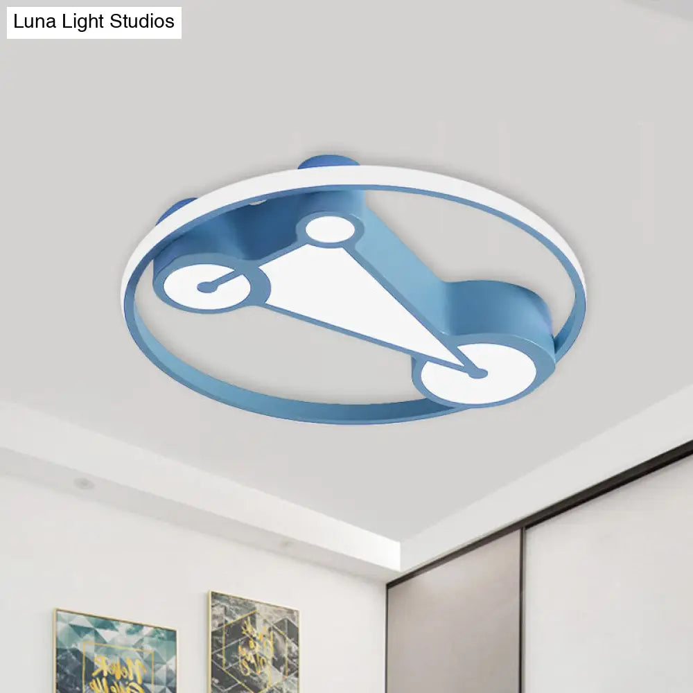 Kids Led Ceiling Lamp In Acrylic Geometry Design - White/Pink/Blue