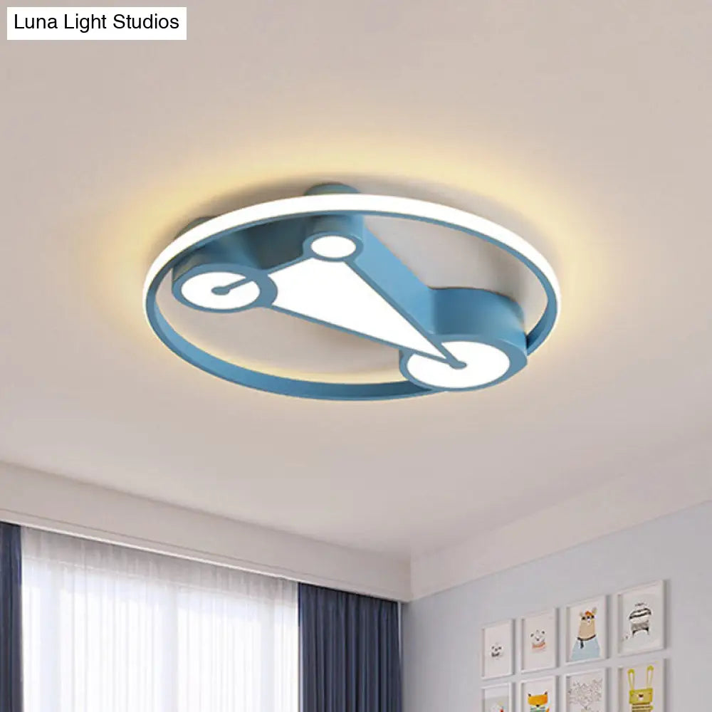 Kids Led Ceiling Lamp In Acrylic Geometry Design - White/Pink/Blue
