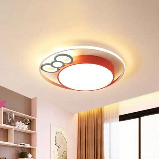 Kids Led Ceiling Light With Bow Design In Pink/Blue Finish Warm/White Available 18’/23’ Dia