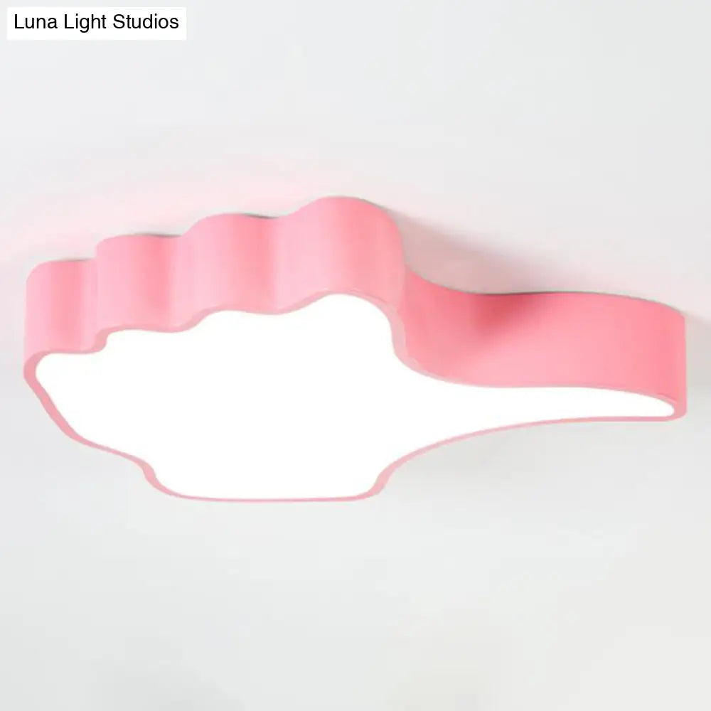 Kids Led Flush Mount Ceiling Light - Fun Thumb-Up Shade Design For Nursery Pink / Warm