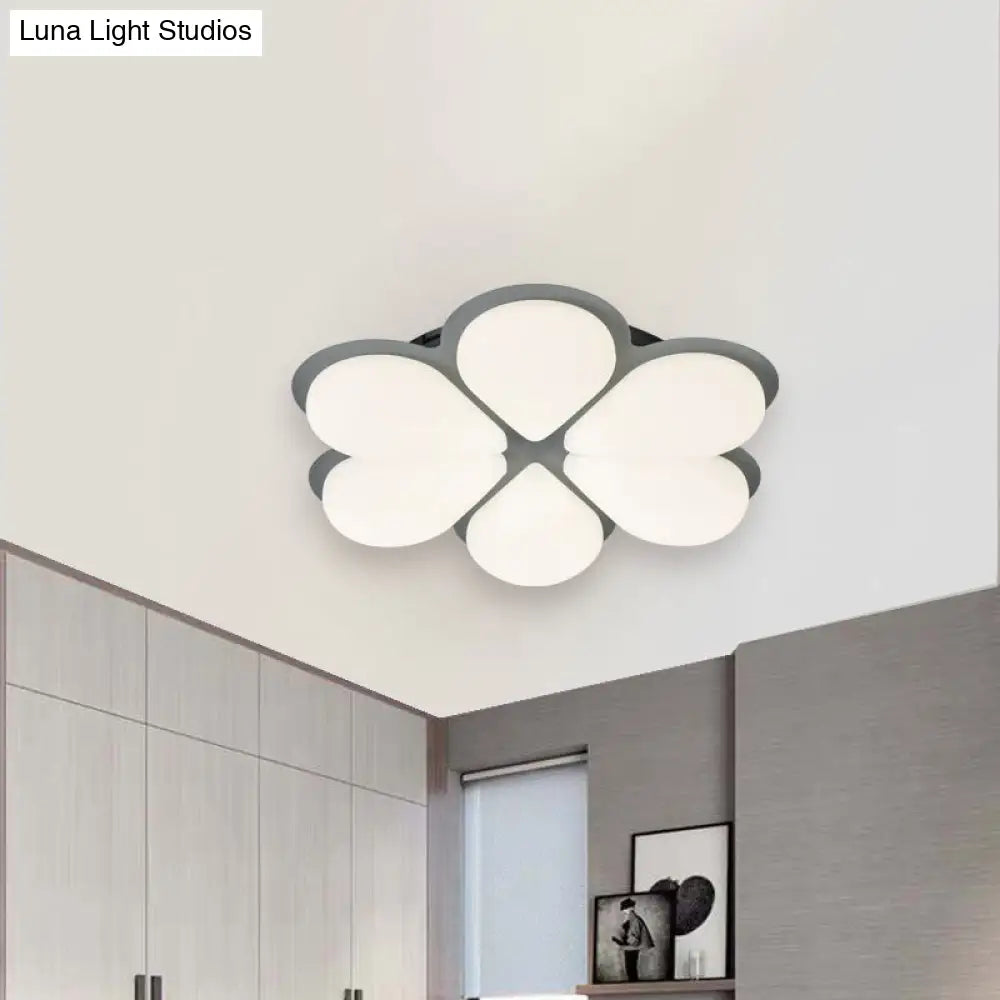 Kid’s Led Flush Mount Ceiling Light In Grey/White/Coffee For Bedroom