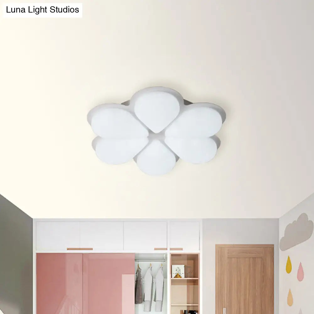 Kid’s Led Flush Mount Ceiling Light In Grey/White/Coffee For Bedroom