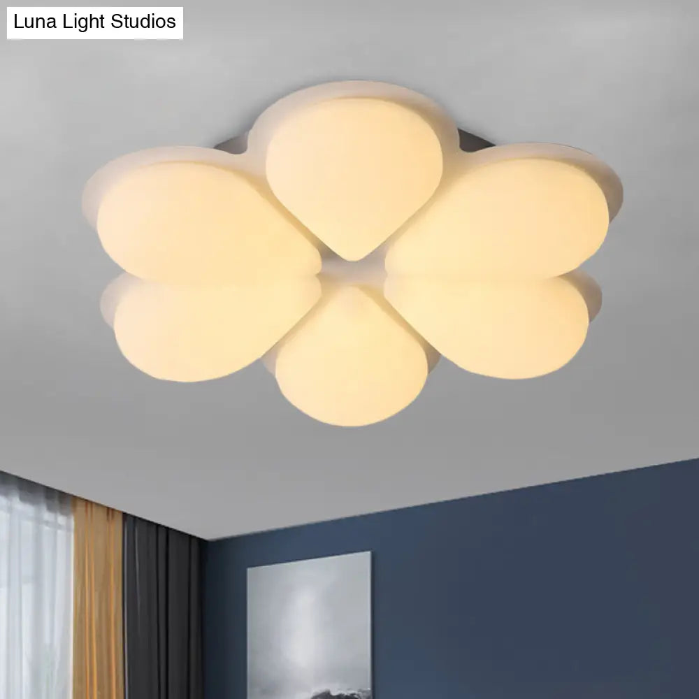 Kids Led Flush Mount Ceiling Light In Grey/White/Coffee For Bedroom White