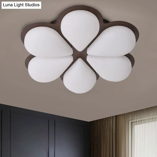 Kids Led Flush Mount Ceiling Light In Grey/White/Coffee For Bedroom Coffee