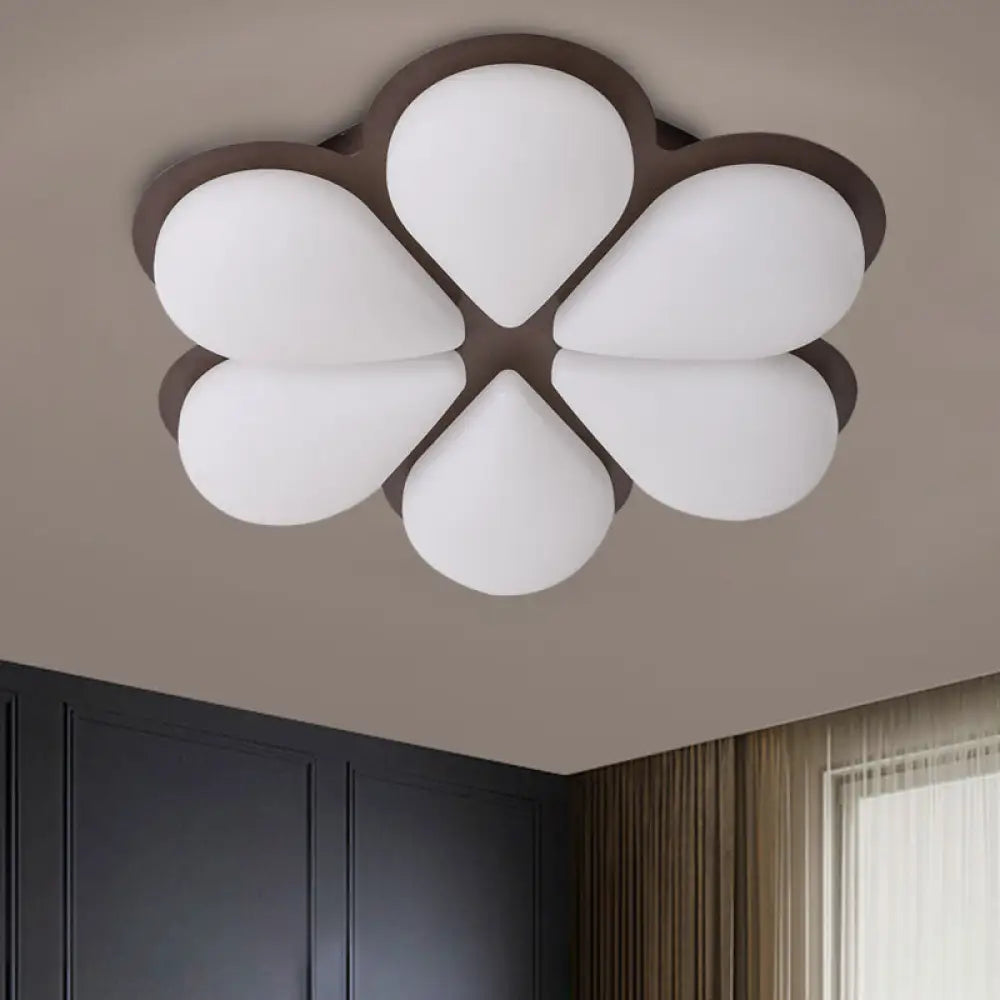Kid’s Led Flush Mount Ceiling Light In Grey/White/Coffee For Bedroom Coffee