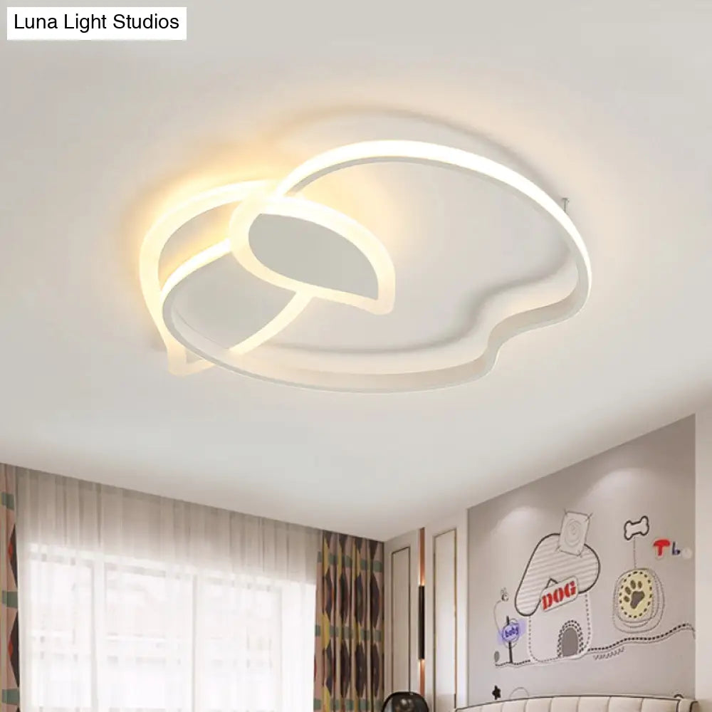 Kids’ Led Flush Mount Ceiling Lighting With Apple Aluminum Frame - Pink/White/Black Options