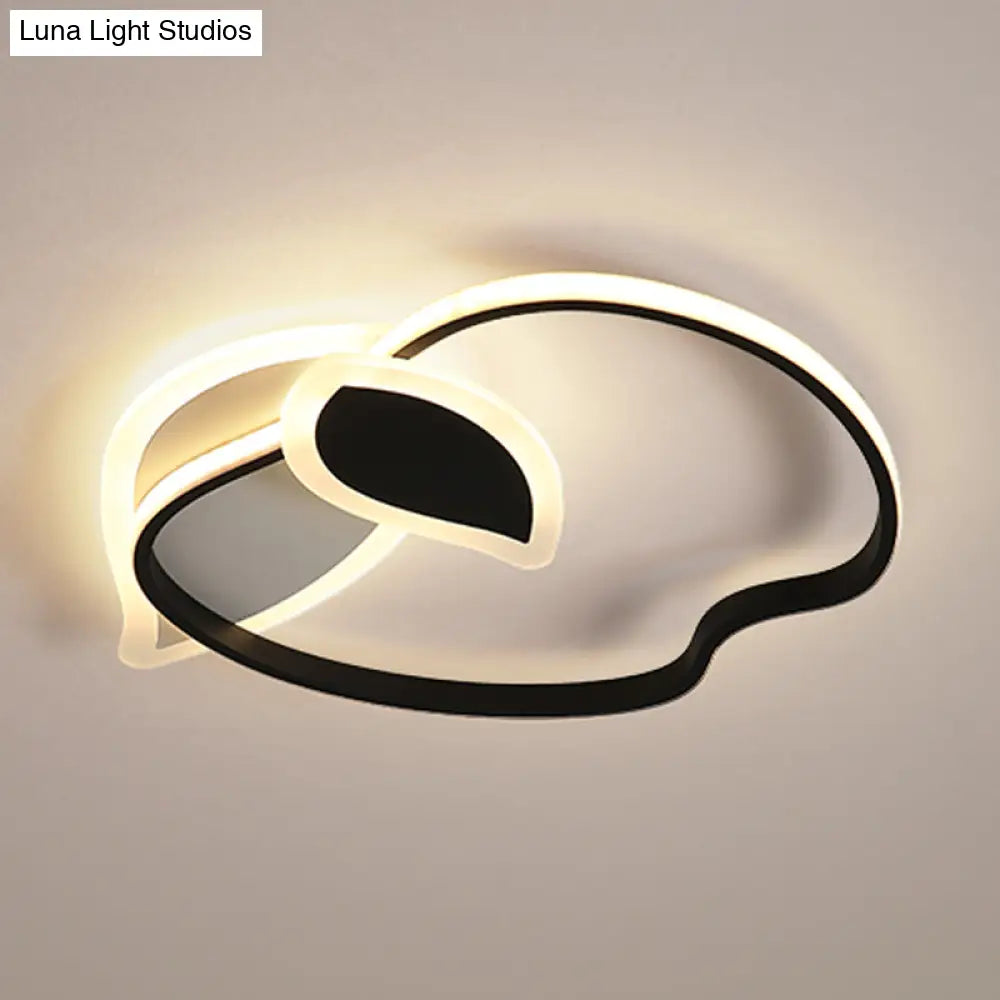 Kids’ Led Flush Mount Ceiling Lighting With Apple Aluminum Frame - Pink/White/Black Options