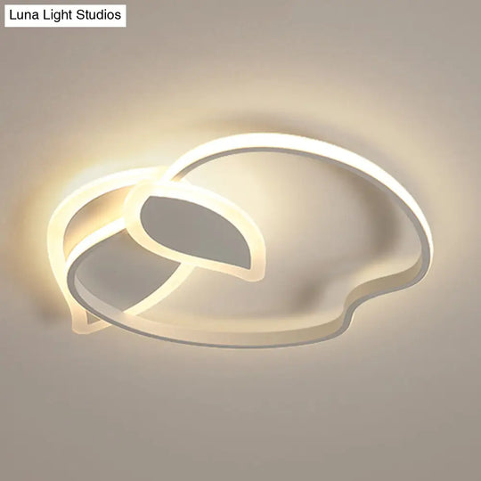 Kids’ Led Flush Mount Ceiling Lighting With Apple Aluminum Frame - Pink/White/Black Options