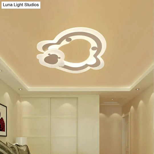 Kids Led Flushmount Ceiling Light With White Star/Triangle/Loving Heart Design For Nursery