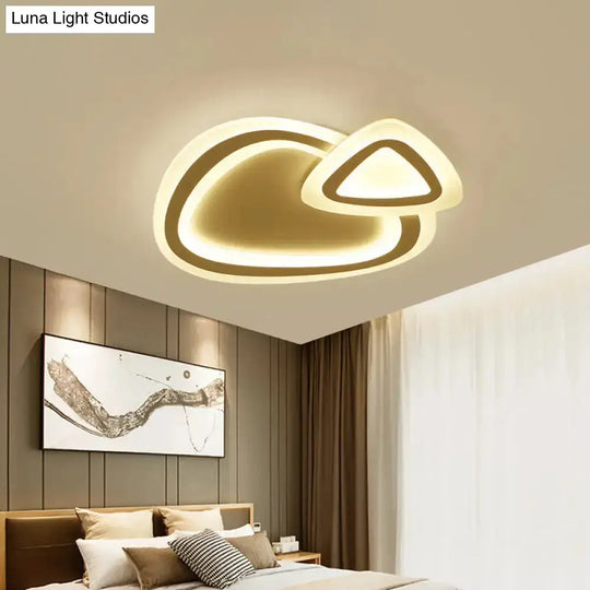 Kids Led Flushmount Ceiling Light With White Star/Triangle/Loving Heart Design For Nursery