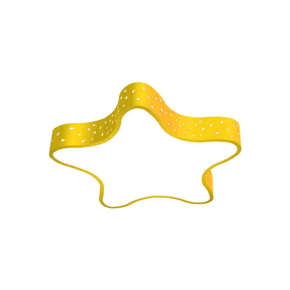 Kids Led Star Shaped Ceiling Fixture In Red/Pink/Yellow Yellow