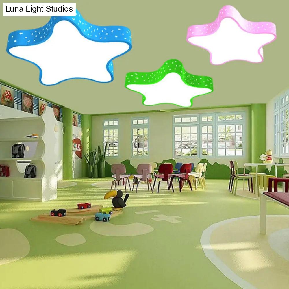 Kids Led Star Shaped Ceiling Fixture In Red/Pink/Yellow Blue