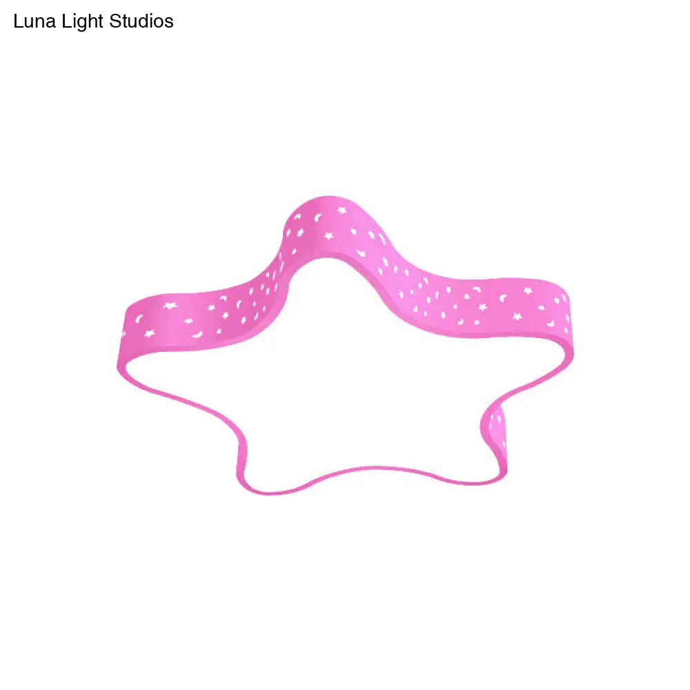 Kids Led Star Shaped Ceiling Fixture In Red/Pink/Yellow