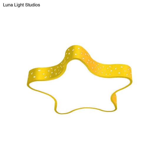 Kids Led Star Shaped Ceiling Fixture In Red/Pink/Yellow Yellow