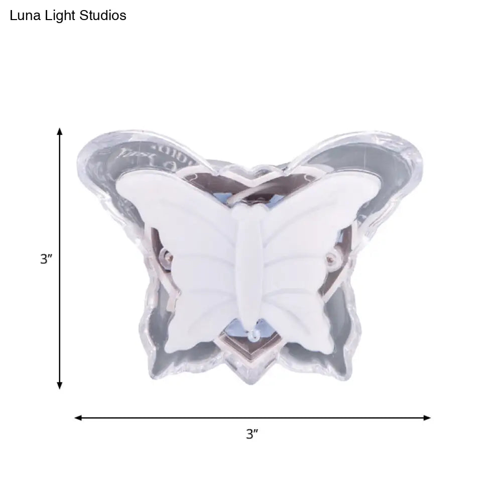 Kids Led Wall Light: Plastic Butterfly Night Lighting For Girls Bedroom