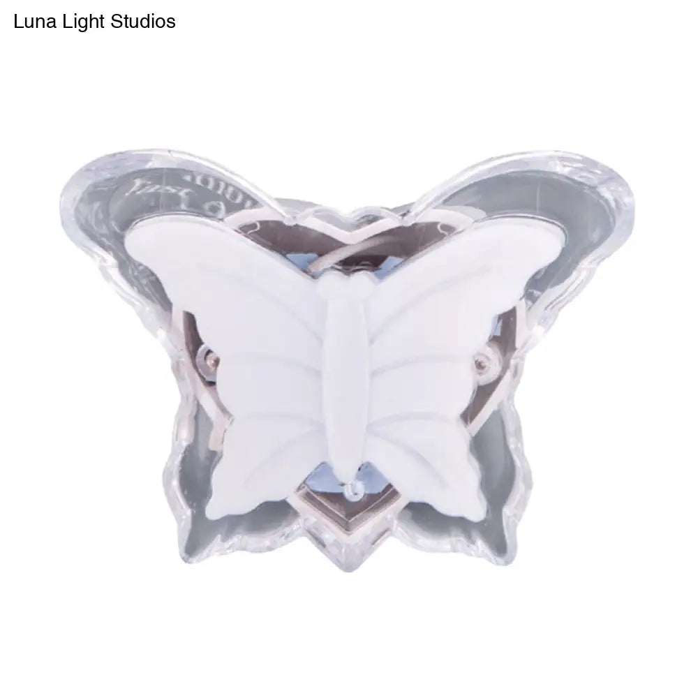 Kids Led Wall Light: Plastic Butterfly Night Lighting For Girls Bedroom