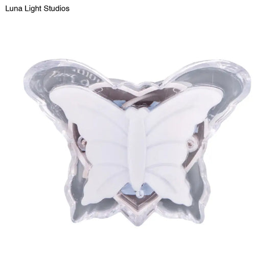 Kids Led Wall Light: Plastic Butterfly Night Lighting For Girls Bedroom