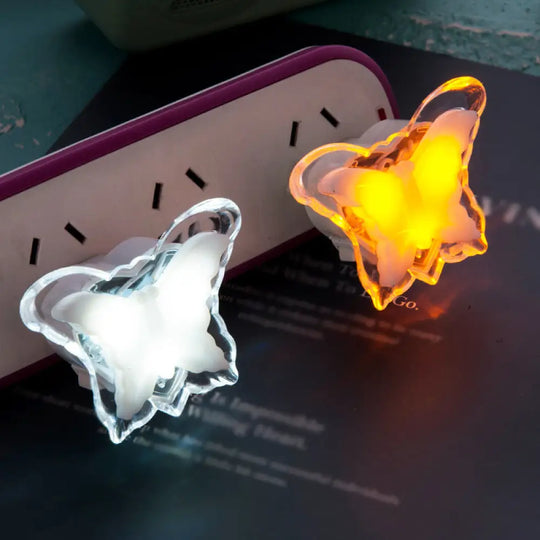 Kids Led Wall Light: Plastic Butterfly Night Lighting For Girls Bedroom Clear