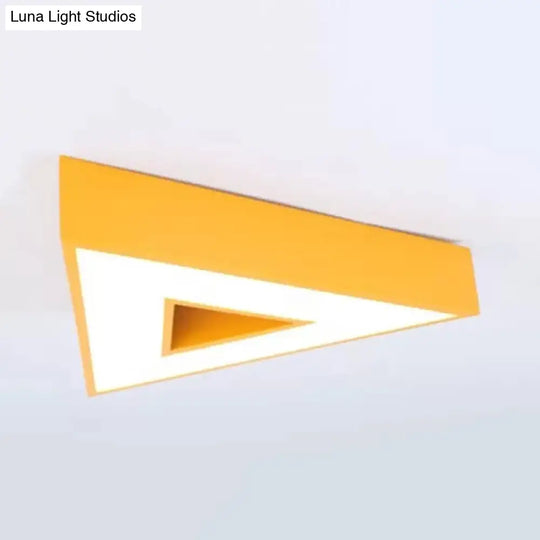 Kids Lovely Led Acrylic Triangle Ceiling Light For Kindergarten Yellow / 19.5