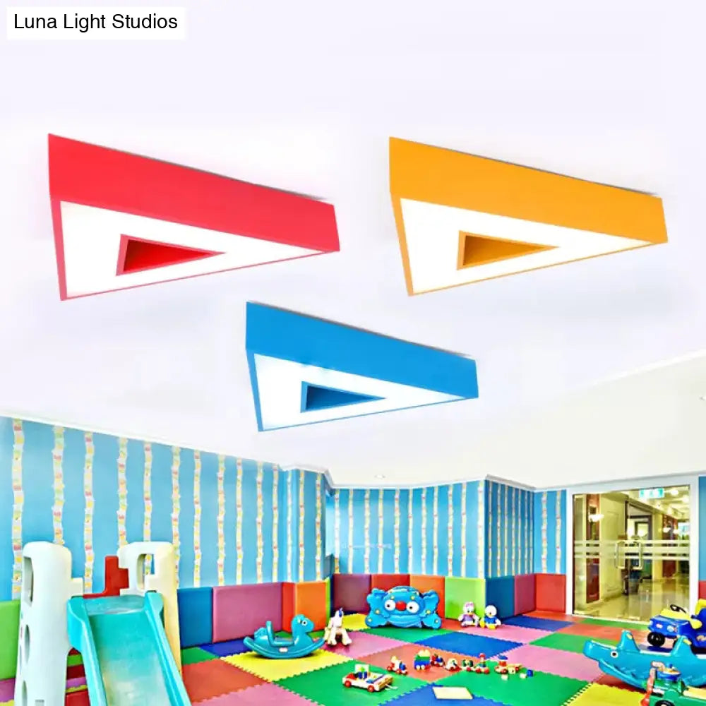Kids Lovely Led Acrylic Triangle Ceiling Light For Kindergarten