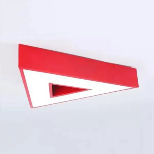 Kids Lovely Led Acrylic Triangle Ceiling Light For Kindergarten Red / 19.5’