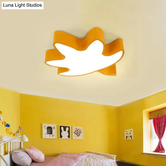Kids’ Maple Leaf Acrylic Led Ceiling Mount Light - Candy Colors For Shops
