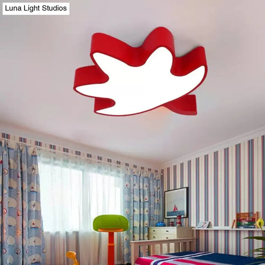 Kids Maple Leaf Acrylic Led Ceiling Mount Light - Candy Colors For Shops