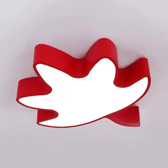 Kids’ Maple Leaf Acrylic Led Ceiling Mount Light - Candy Colors For Shops Red / White 19.5’