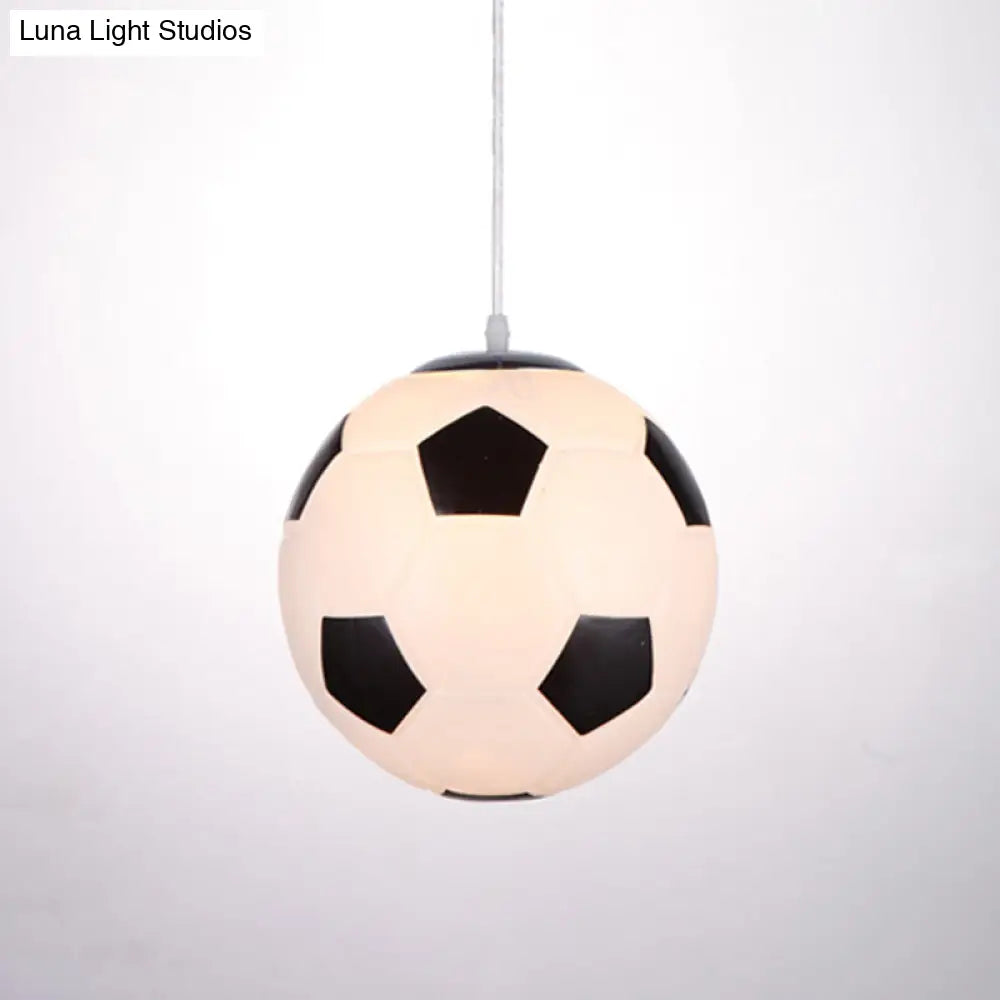 Kids Metallic Football Ceiling Pendant Light - Fun Lighting Fixture For Childrens Bedroom