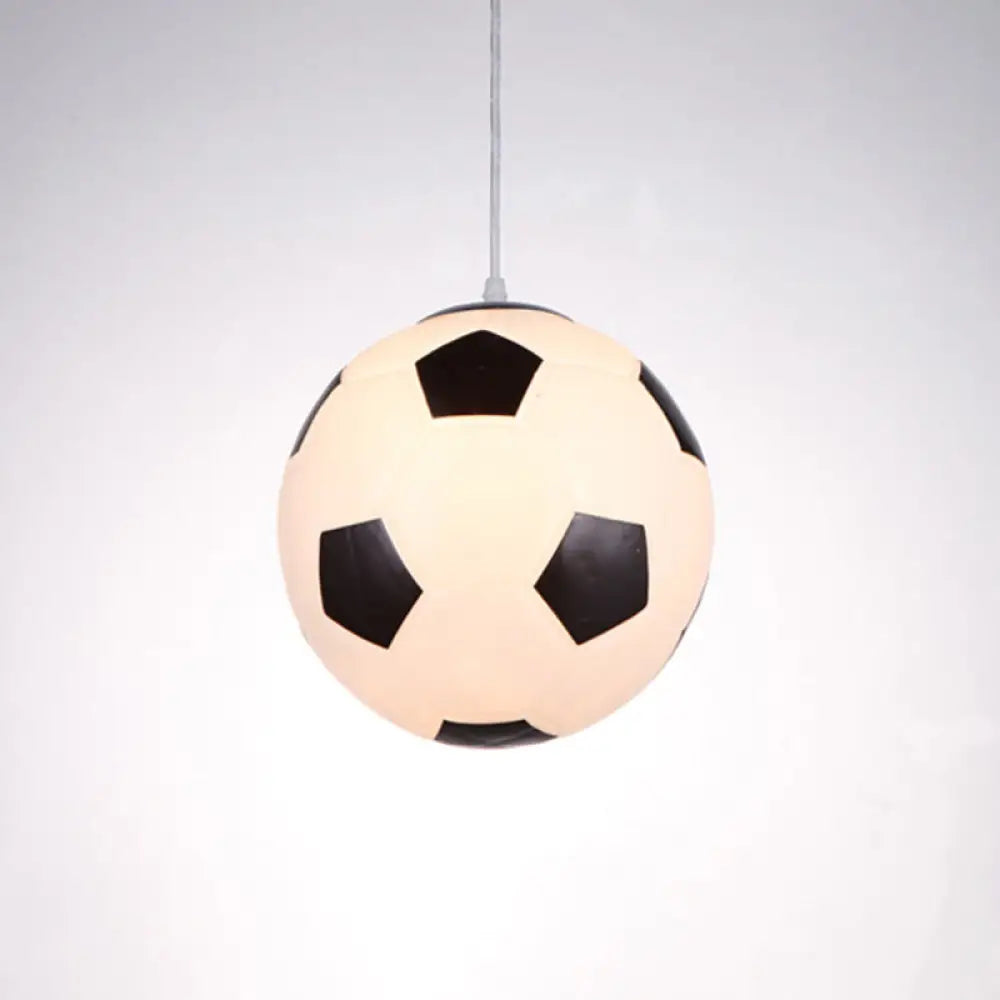 Kids Metallic Football Ceiling Pendant Light - Fun Lighting Fixture For Childrens Bedroom