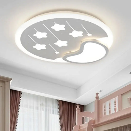 Kids Meteor Shower Ceiling Light: Acrylic White Led Lamp For Kindergarten Foyer /