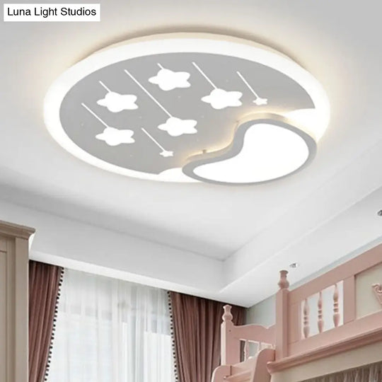 Kids Meteor Shower Ceiling Light: Acrylic White Led Lamp For Kindergarten Foyer /