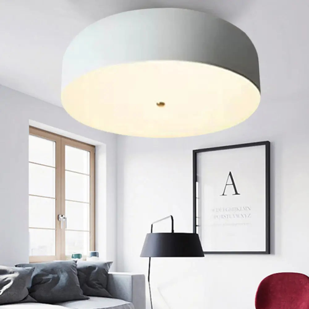 Kids Nordic Led Dome Ceiling Light - Flush Mount White / 14