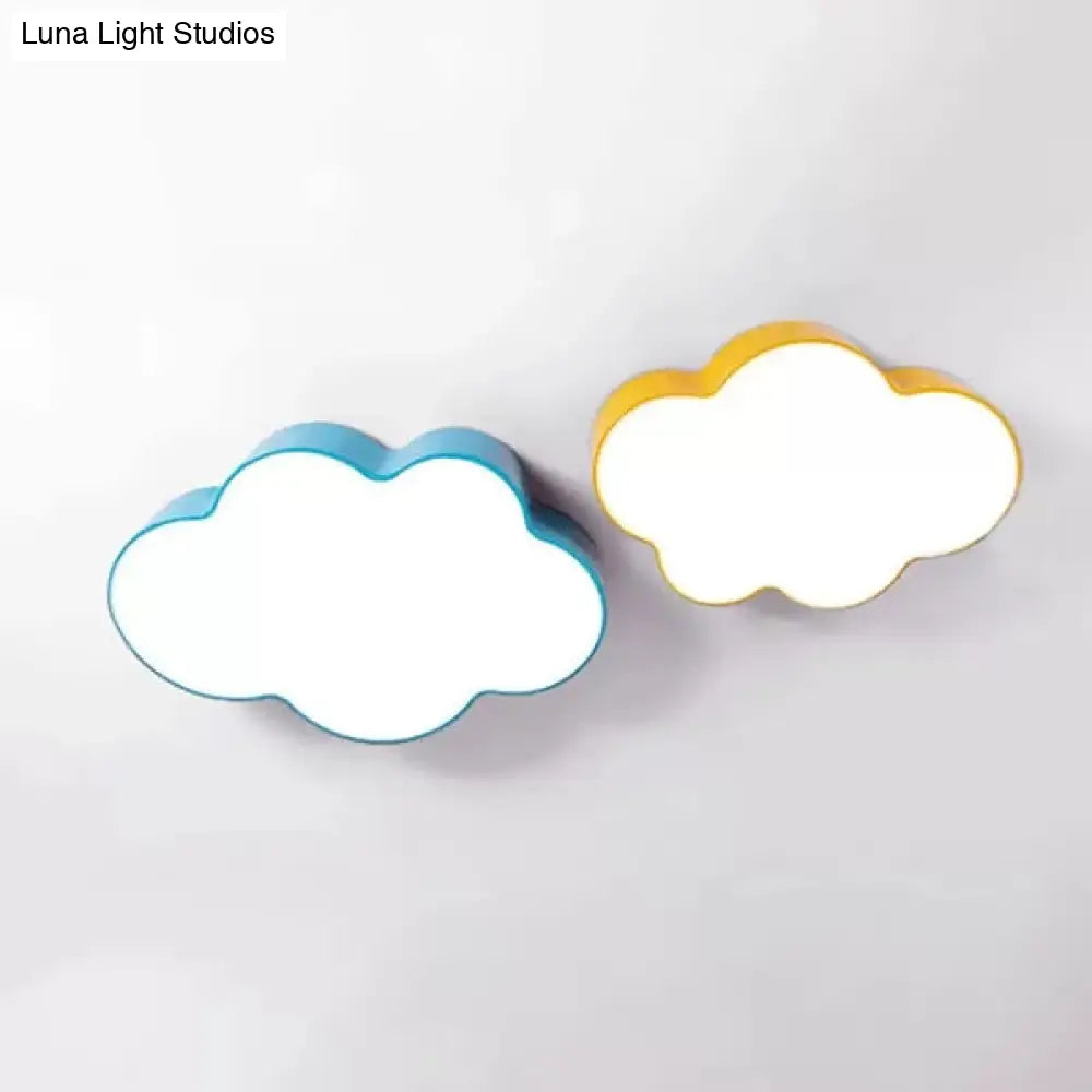 Kids Room Candy Colored Cloud Flush Ceiling Light - Cartoon Acrylic Lamp