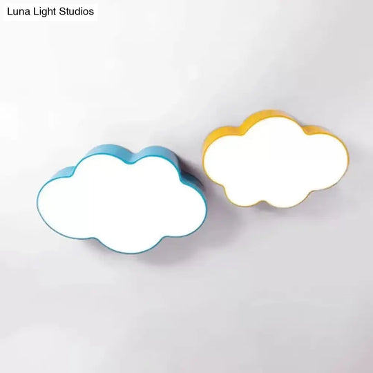 Kids Room Candy Colored Cloud Flush Ceiling Light - Cartoon Acrylic Lamp