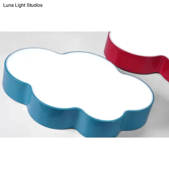 Kids Room Candy Colored Cloud Flush Ceiling Light - Cartoon Acrylic Lamp