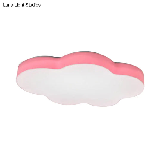 Kids Room Cartoon Led Cloud Ceiling Light In Acrylic Flushmount Design White/Red/Yellow