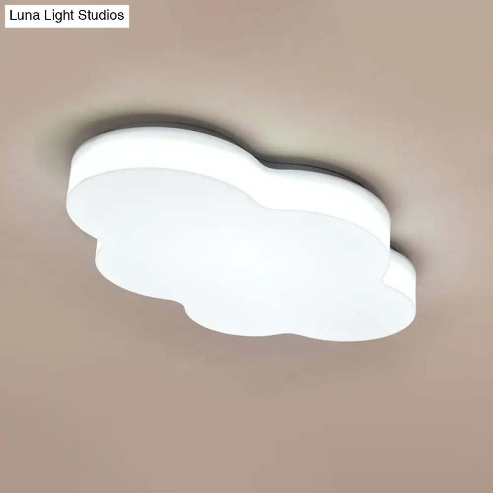 Kids Room Cartoon Led Cloud Ceiling Light In Acrylic Flushmount Design White/Red/Yellow