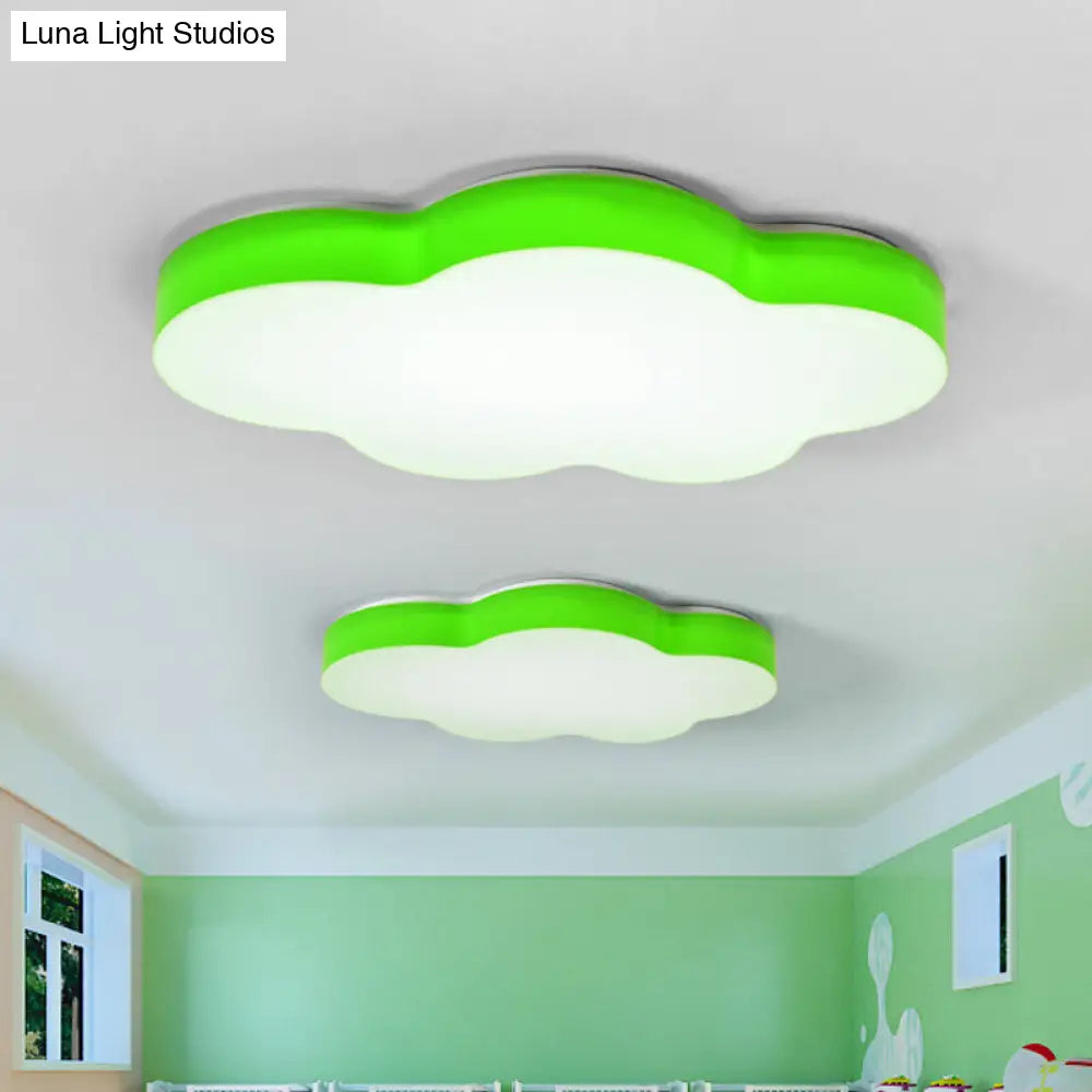 Kids Room Cartoon Led Cloud Ceiling Light In Acrylic Flushmount Design White/Red/Yellow