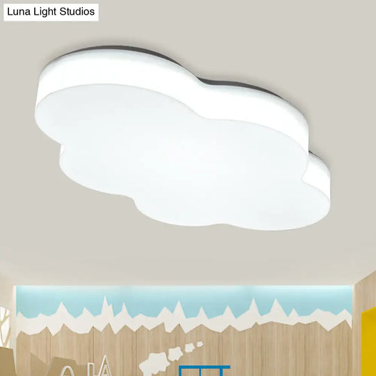 Kids Room Cartoon Led Cloud Ceiling Light In Acrylic Flushmount Design White/Red/Yellow White