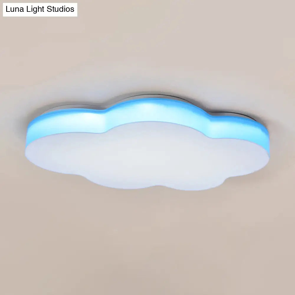 Kids Room Cartoon Led Cloud Ceiling Light In Acrylic Flushmount Design White/Red/Yellow