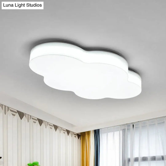 Kids Room Cartoon Led Cloud Ceiling Light In Acrylic Flushmount Design White/Red/Yellow