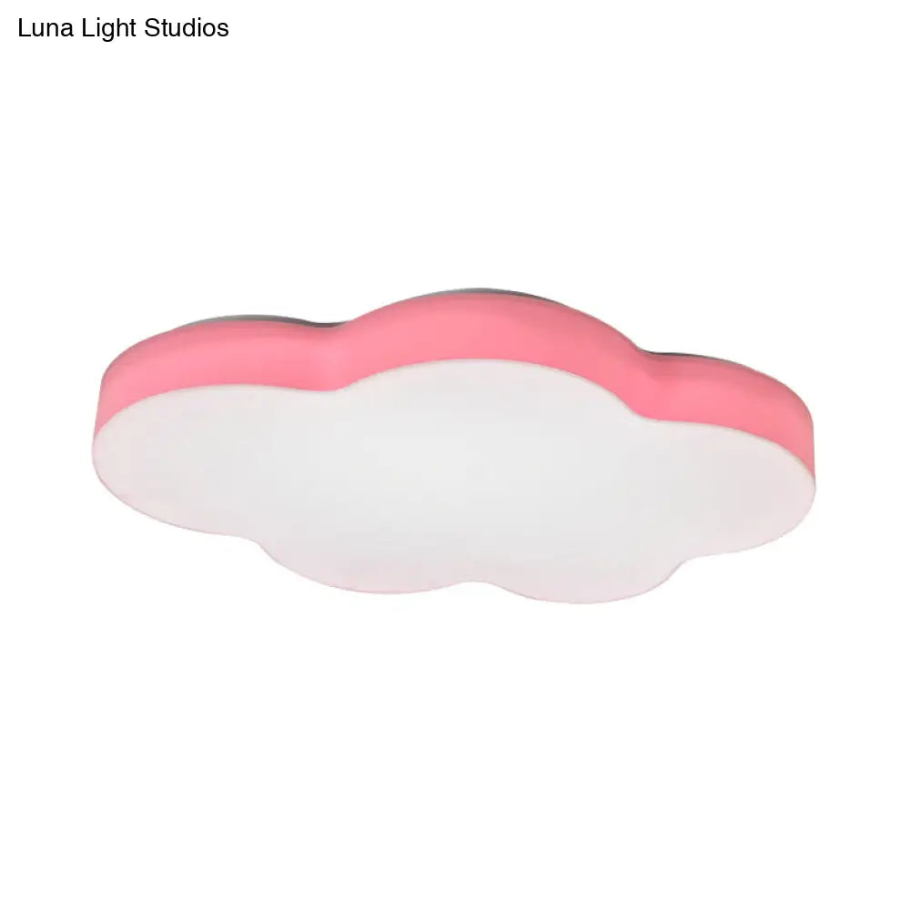 Kids Room Cartoon Led Cloud Ceiling Light In Acrylic Flushmount Design White/Red/Yellow